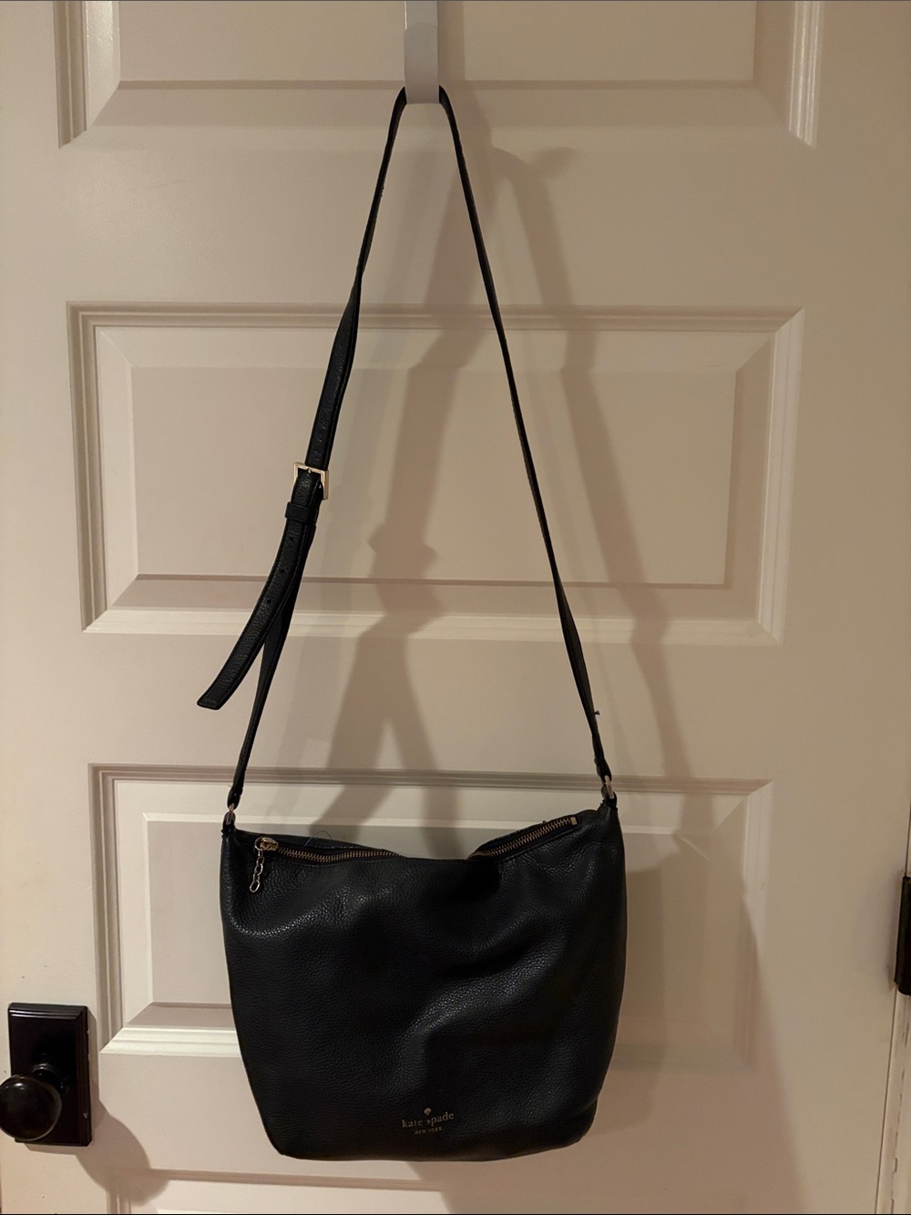 kate spade Black Pebbled Leather Adjustable Shoulder Bag